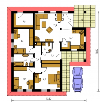 Plan de sol du rez-de-chaussée - BUNGALOW 41